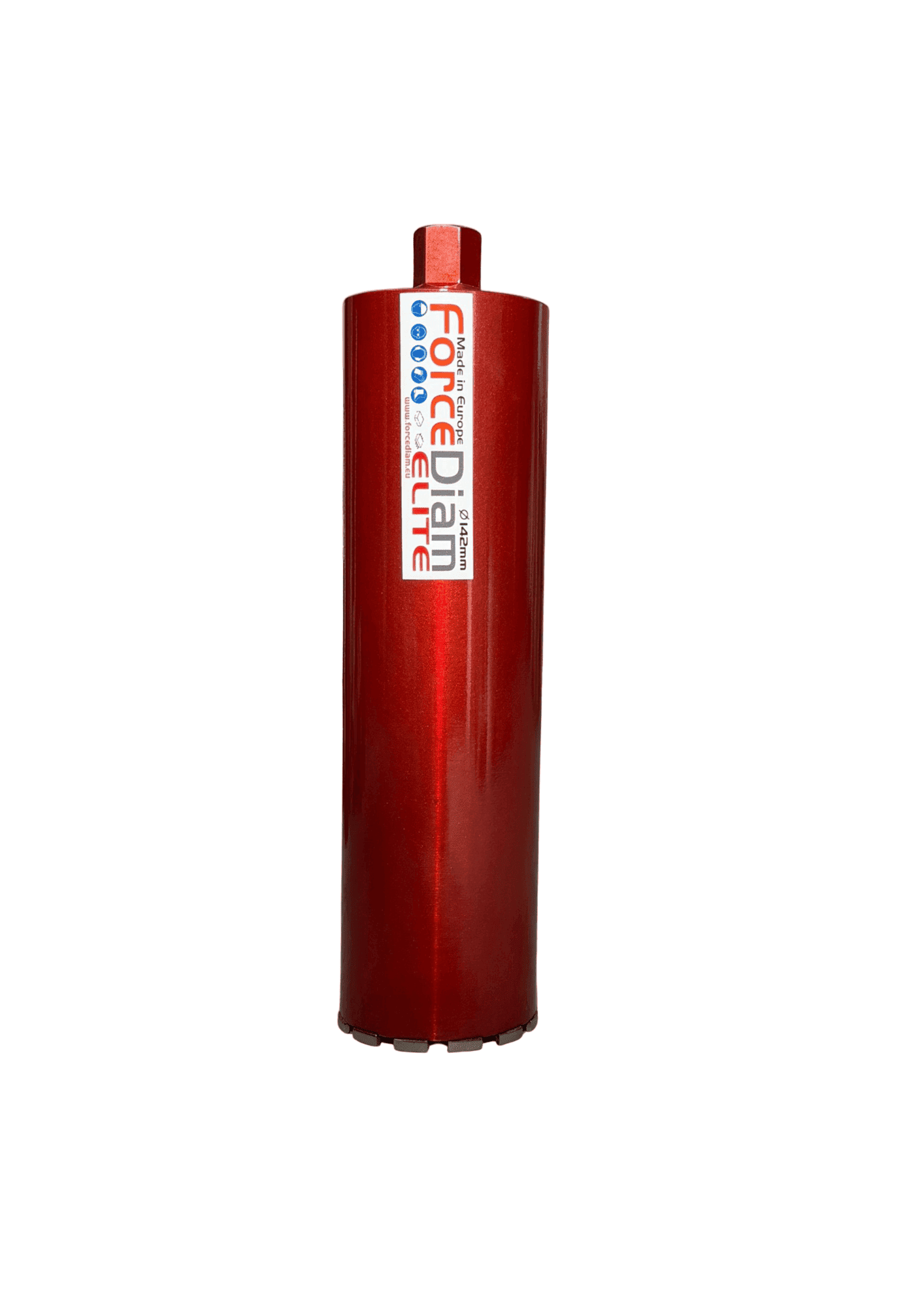 Carota diamantata ForceDiam elite 142mm white bg Carotă diamantată pentru beton ForceDiam ELITE Ø142 mm