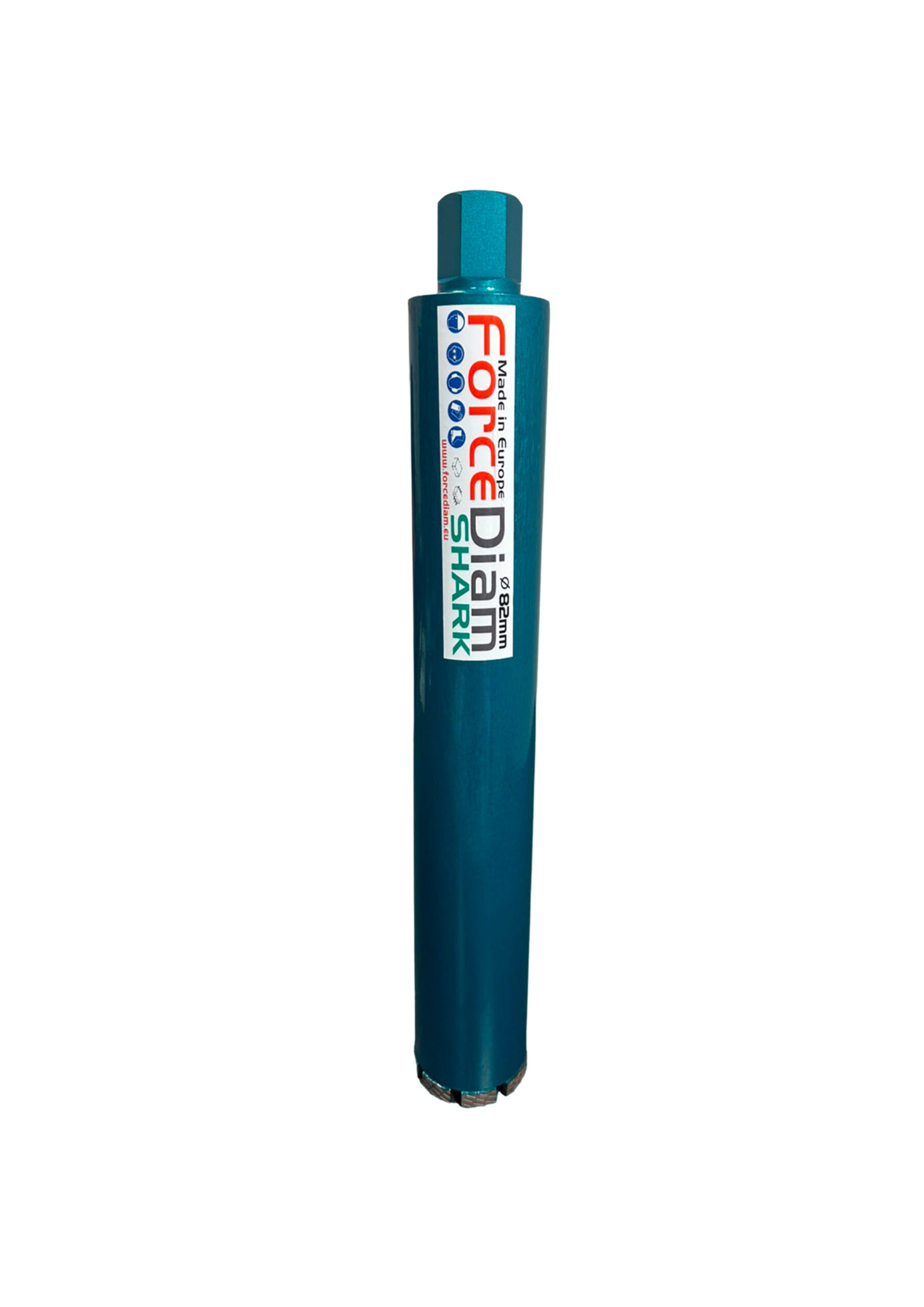 ForceDiam Shark 82mm white bg Carotă diamantată pentru beton ForceDiam SHARK Ø82 mm
